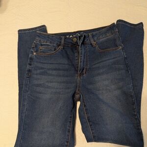 T Tahari Women's Skinny Jeans - Dark Blue Denim